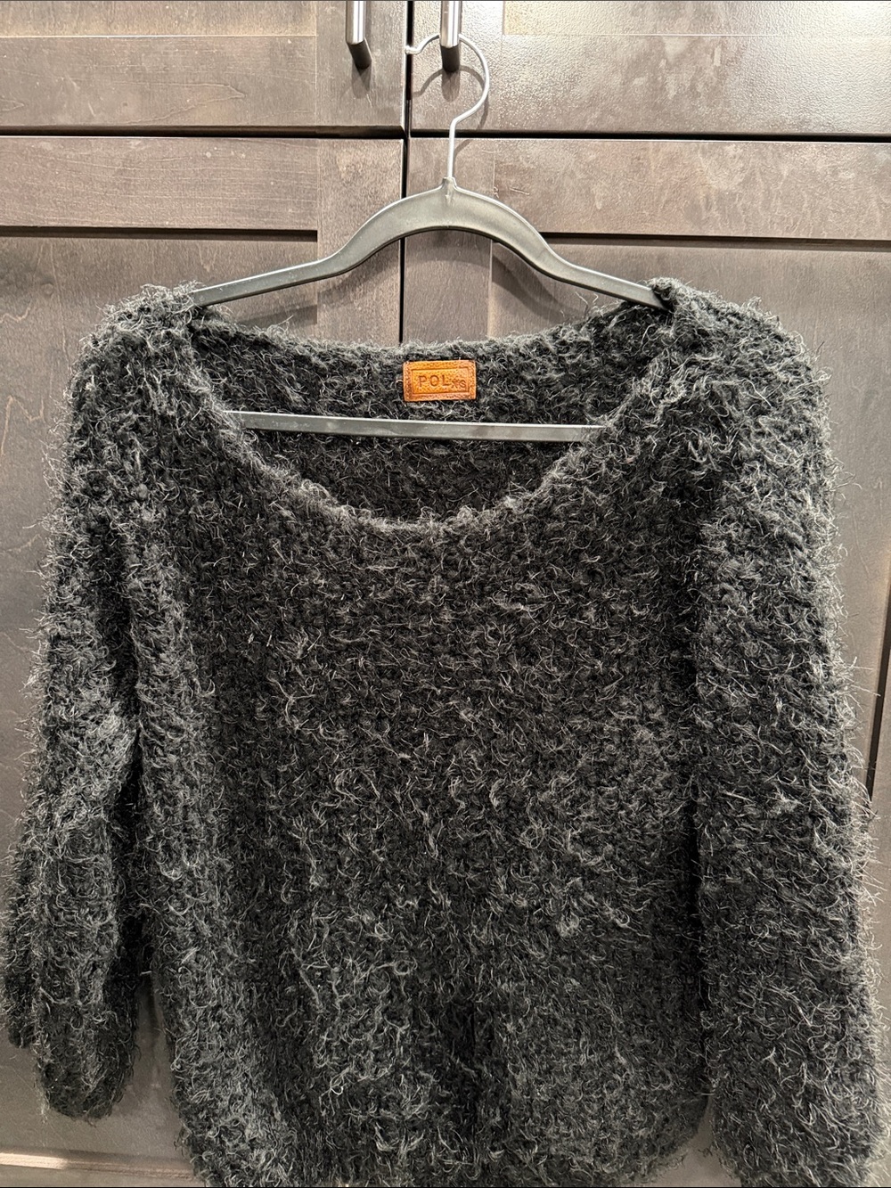 POL Black shaggy knit sweater